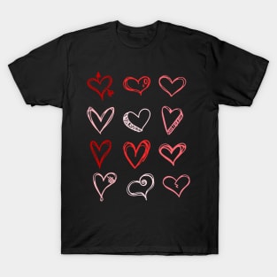 Hearts Pattern Valentines Day Cute Love V-Day Pajama T-Shirt